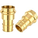 (Pack of 2) Seelink 3/4"Copper Press x 3/4"PEX-A Expansion Coupling Adapter, Brass Construction Fitting for Copper and Pex-A 