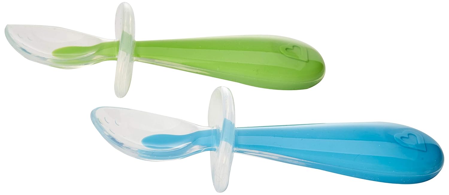 Munchkin Gentle Scoop Esslernlöffel, 4er-Pack, blau/grün