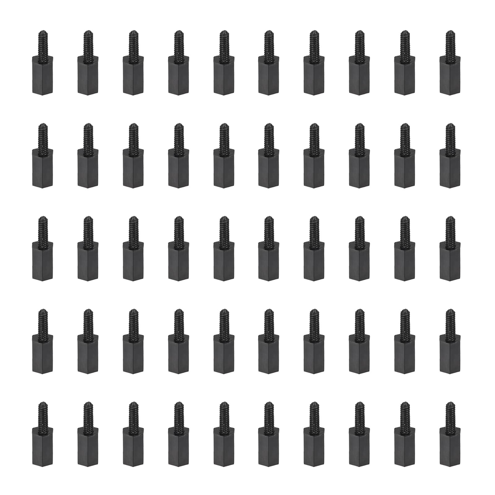 YOKIVE 150 Pcs M2 Standoff Screws, Nylon Hex PCB Standoffs with High Insulation Effect, Keep Height Consistent, Great for Motherboard (Black, 6mm+6mm)