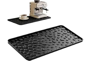Siopob Coffee Maker Mat,Anti-Slip Heat Insulation Pad | 16x8in Silicone Coffee Table Mat - for Dish Drying Plate Table Bar Ki