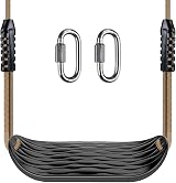 SELEWARE Plastic Swing Seat Non Slip 8ft Adjustable Rope Carabiners Black view 7