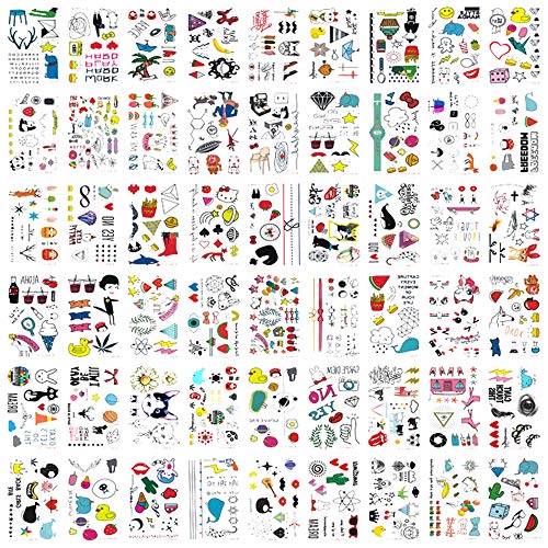 Kids Gift for 3-15 Years Old,300+ Children Tattoos Temporary Tattoo Sticker,Colorful,Funny,Kinds of Design,Safe,30 Pcs(Kids Tattoos) (Cartoon)