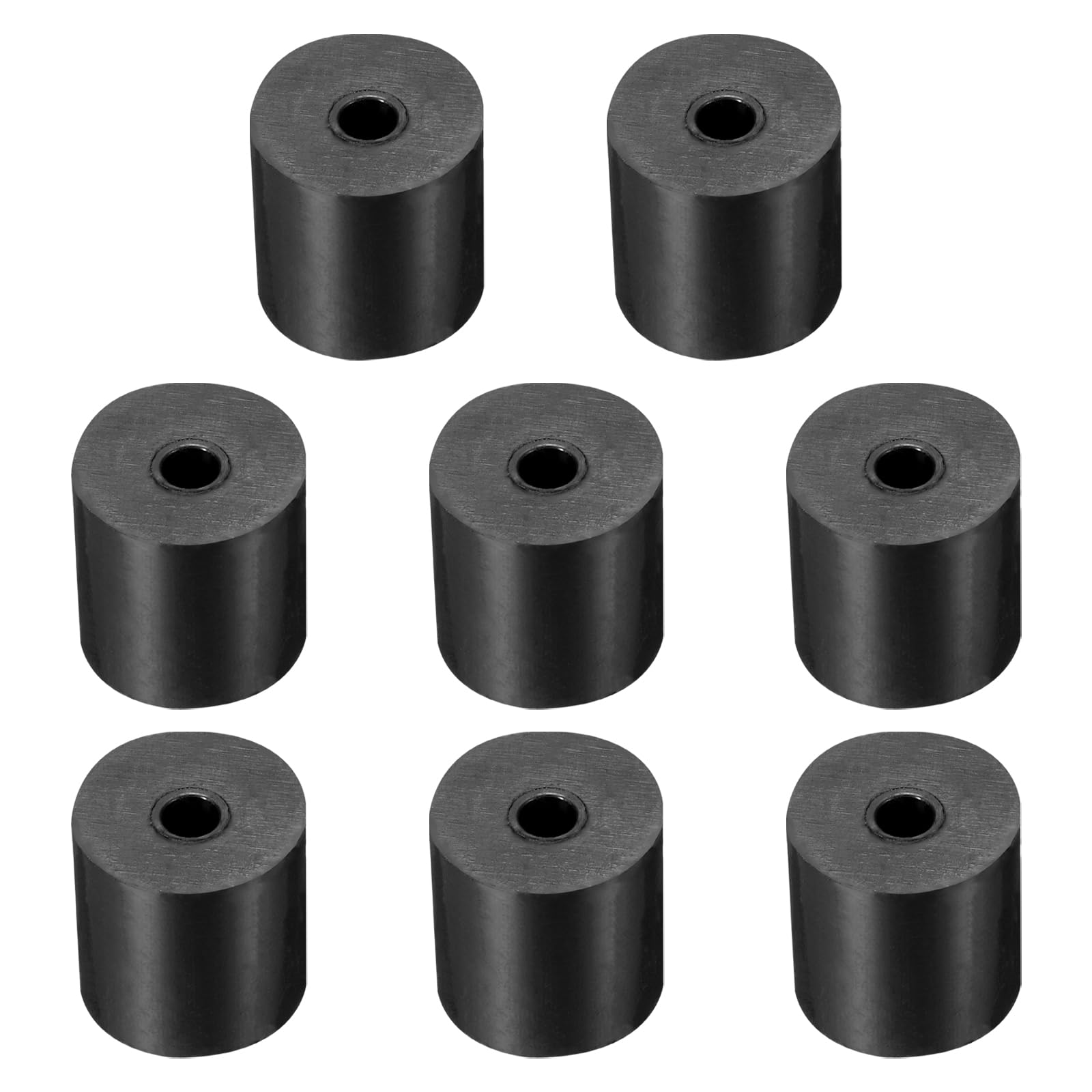 PATIKIL Rubber Spacer, 8 Pcs Rubber Anti Vibration Foot Pad Bumper 1" OD 0.1" ID Count Sink Hole Washer Round Neoprene Bushings Spacer for Air Compressor Machinery Generator Car, Black