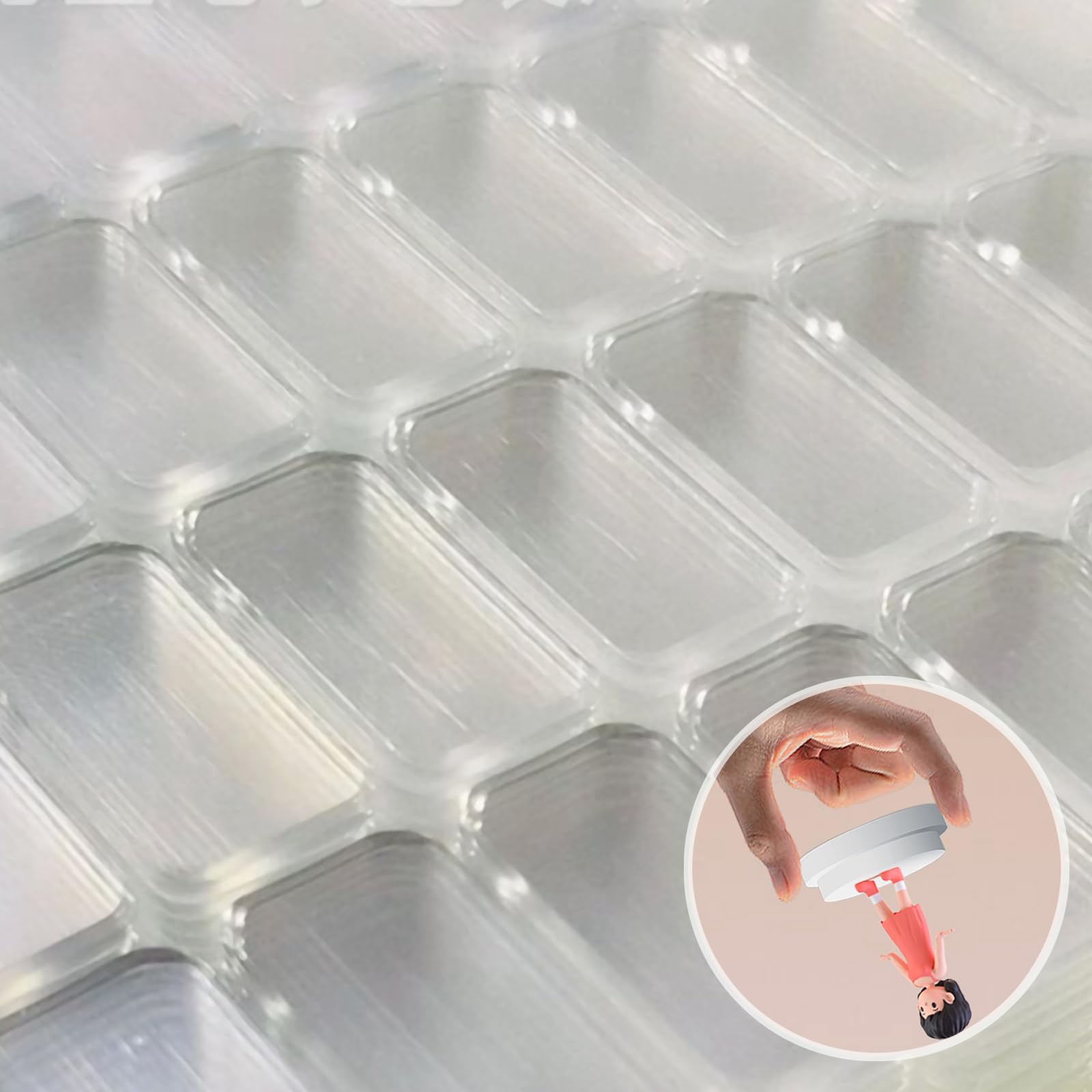 Photo 1 of 160 PCS Mounting Putty, Sticky Tack Small Square, Removable No Trace Double Clear Sticky Tack Putty for Poster Museum Wall Hanging