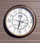 24" Large Outdoor Wall Clock Waterproof with Temperature and Humidity - Bronze