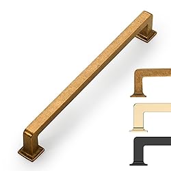 9BUILD 10 Pack Antique Brass Cabinet Pulls 7 Inch