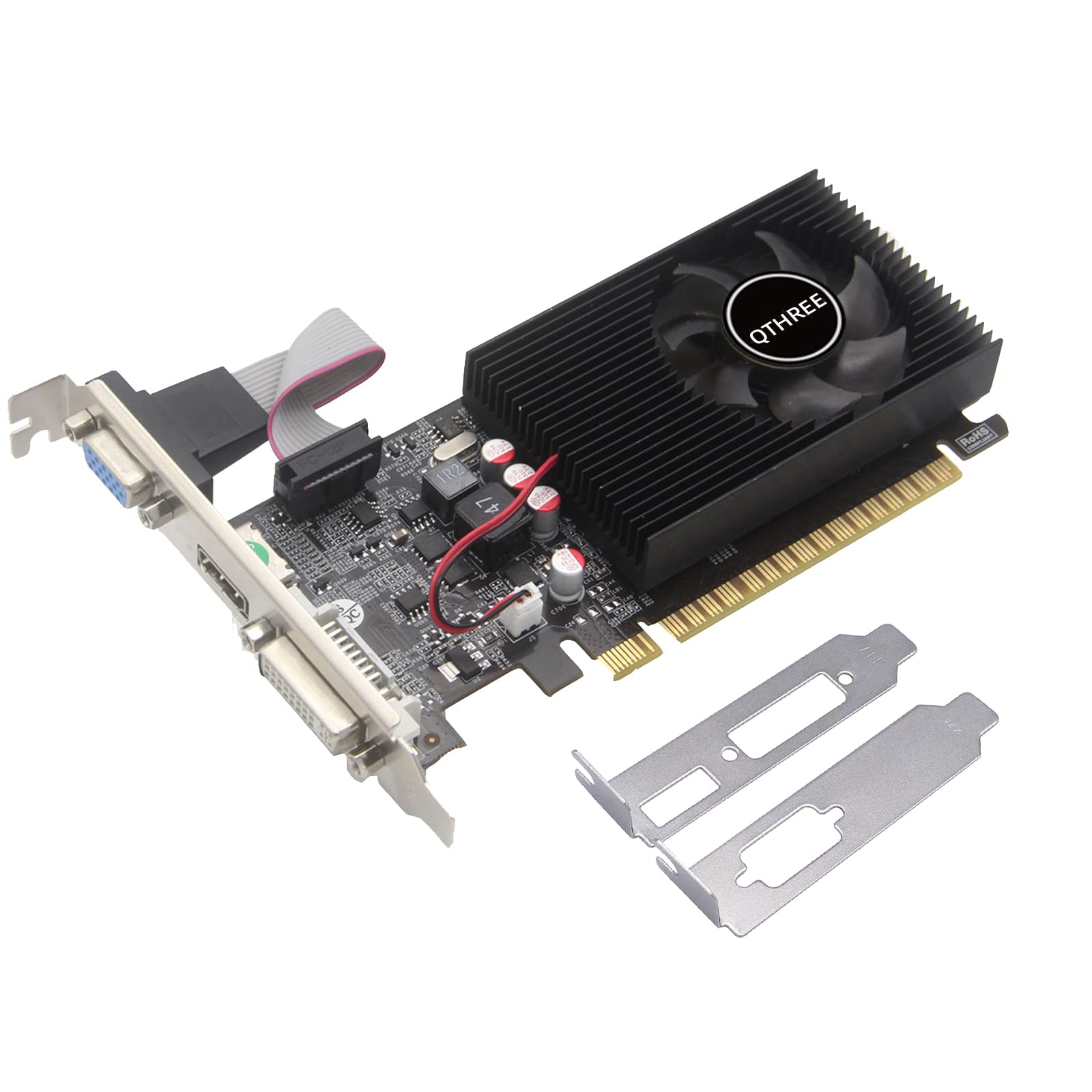 Photo 1 of QTHREE NVIDIA GT 730 4GB Graphics Card,DDR3,128-Bits,Video Card for PC,PCI Express x16,DVI-I,HDMI,VGA,Low Profile Computer GPU,DirectX 11,Support 2K