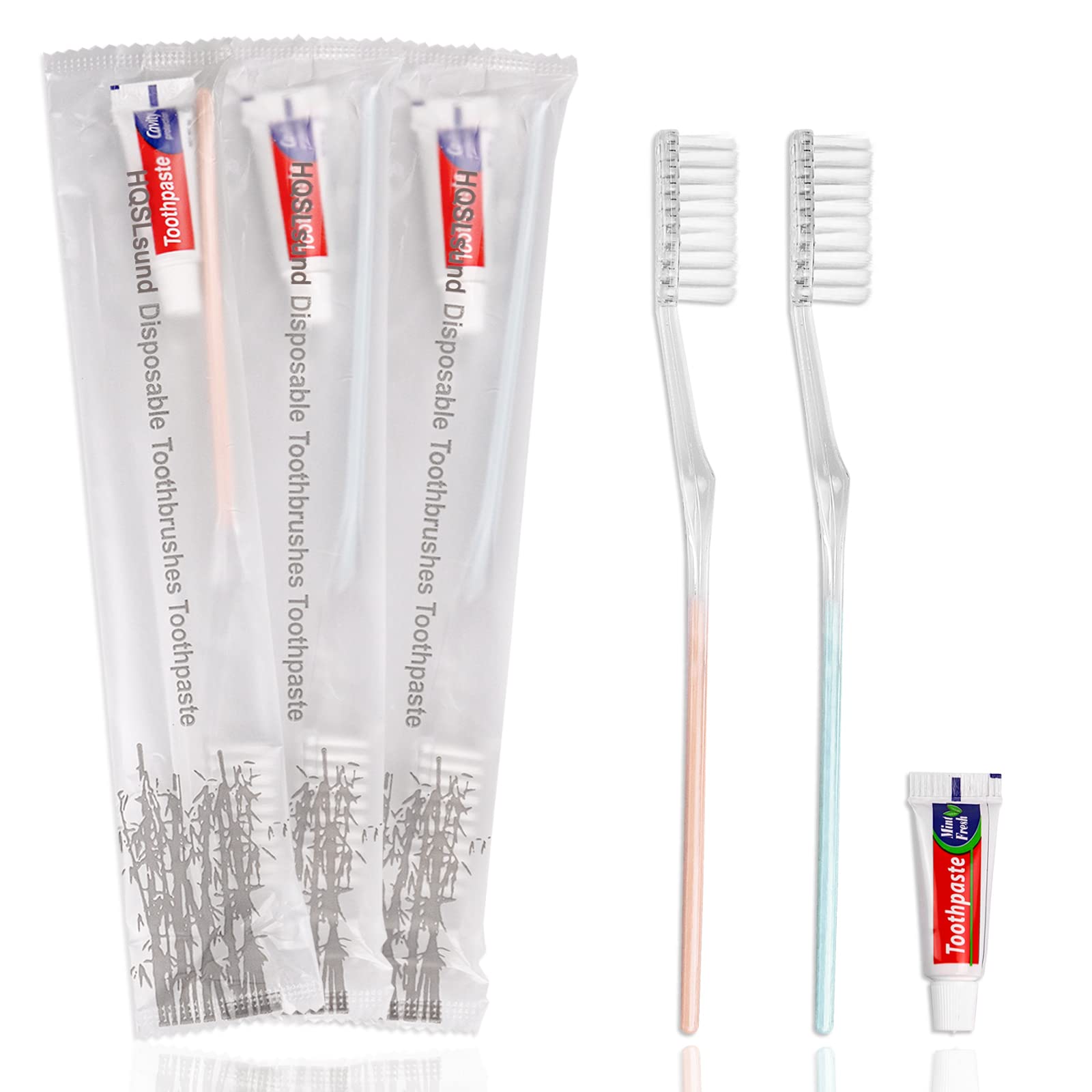 30 Pack Disposable Toothbrushes with Toothpaste, Individually Wrapped Disposable Toothbrushes Bulk Medium Soft Bristle Tooth Brush Manual Travel Toothbrush Kit Bulk