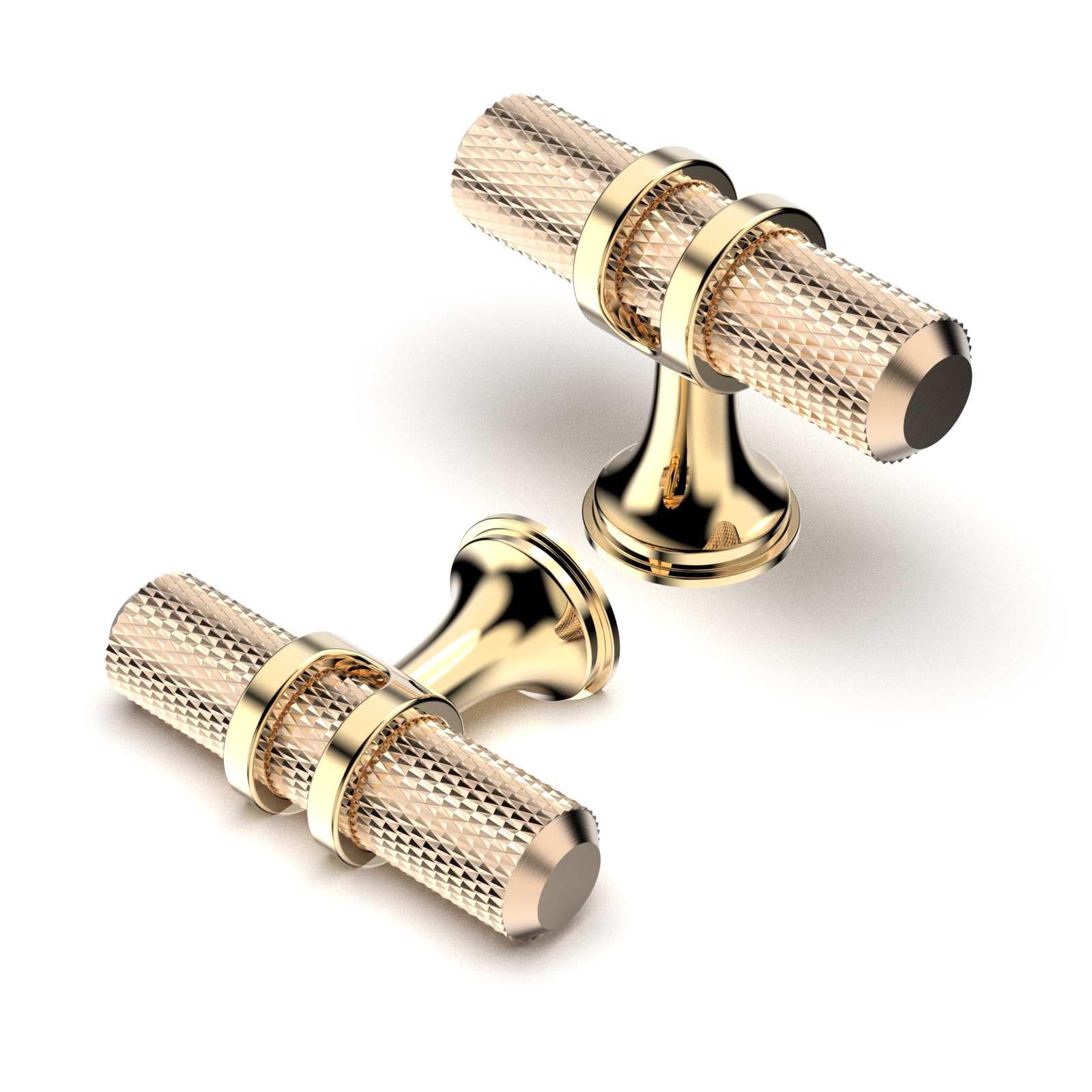 Furniware Cabinet Knobs Pulls Handles, Pack of 5 Drawer Pulls Door Handles, Furniture Cupboard Drawer Cupboard Dresser Handles and Knobs for Kitchen Dresser Drawer Bathroom,Gold + Oxidized Bright Gold