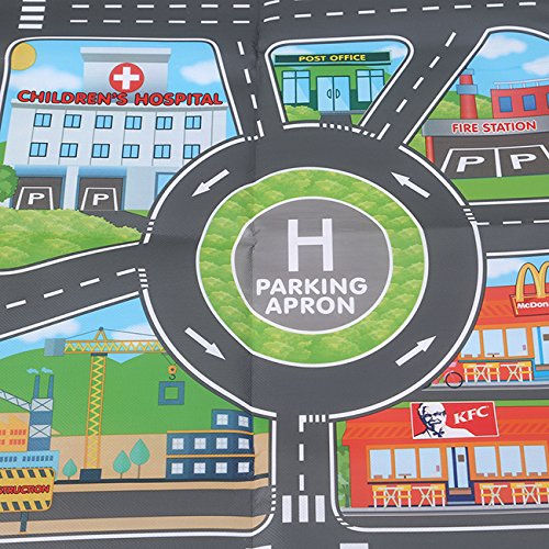 Rurah Parking Lot Roadmap Map Children Play Car City Map Non Woven Fabrics With Route Parking Lot Street For Kids Playing Toy Vehicles
