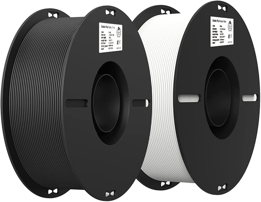 Creality Ender PLA Filament 1.75mm 2kg Spool White Black 0.03mm Tolerance