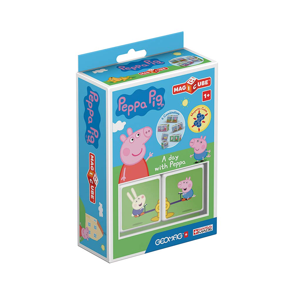 Geomag Magicube Peppa Pig a day with Peppa - 2 Cubes - Building Set with Magnetic Cubes, various