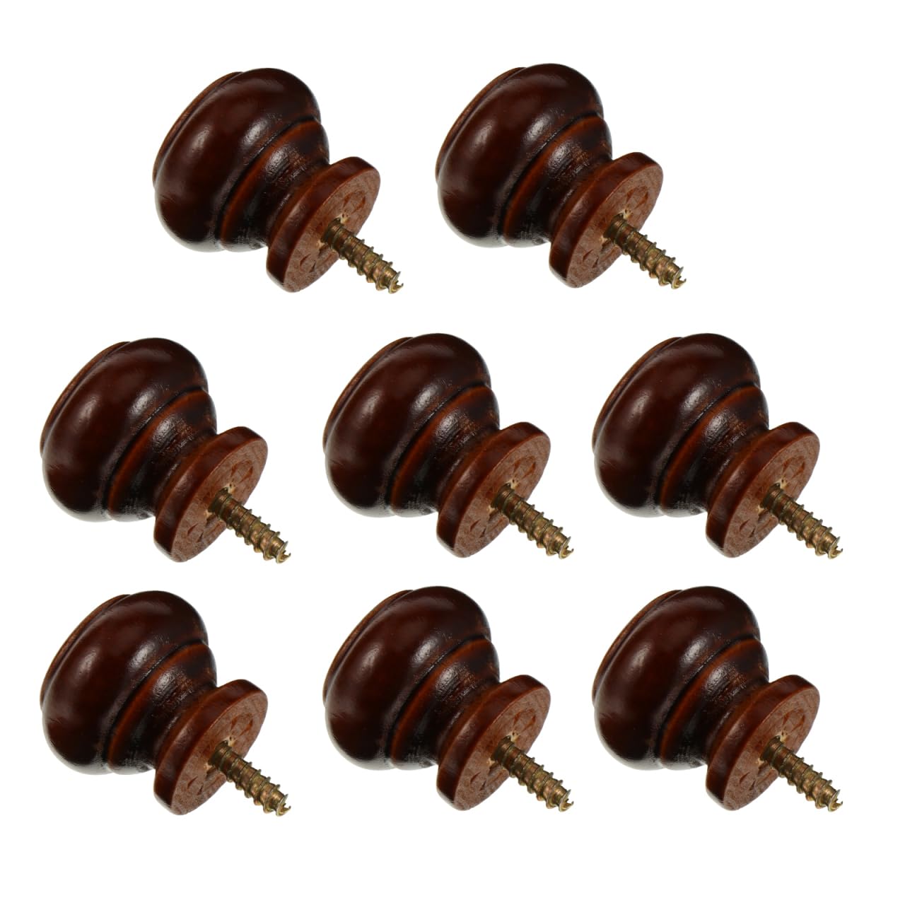 Homoyoyo 8PCS Wooden Cupboard Knobs,Round Wooden Drawer Knobs Furniture Accessories for Cupboard Wardrobe Dresser - 1.5 * 1.3Inch