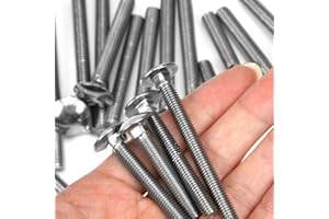 Ochoos M6 Carriage Bolts Stainless Steel Round Head Square Neck Screws Coach Bolt Fully Threaded - (Thread Diameter: M6, Length: 70mm x 10pcs)