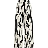 PRETTYGARDEN Womens Pants Dressy Casual Wide Leg Graphic Print Lounge Pants Women Comfy High Waist Pleated Palazzo Pants