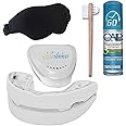 VitalSleep Anti-Snoring Device for Men, Adjustable, Customizable Snore Guard with Clear Mouthpiece for Snoring Relief, Sleep Mask, Cleaning Kit, and Adjustable Mouthguard for Snorers – Made in USA