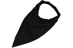 OSALADI Solid Triangle Head Scarf for Women, Elastic Black Hair Scarf Bandana, Comfortable Versatile