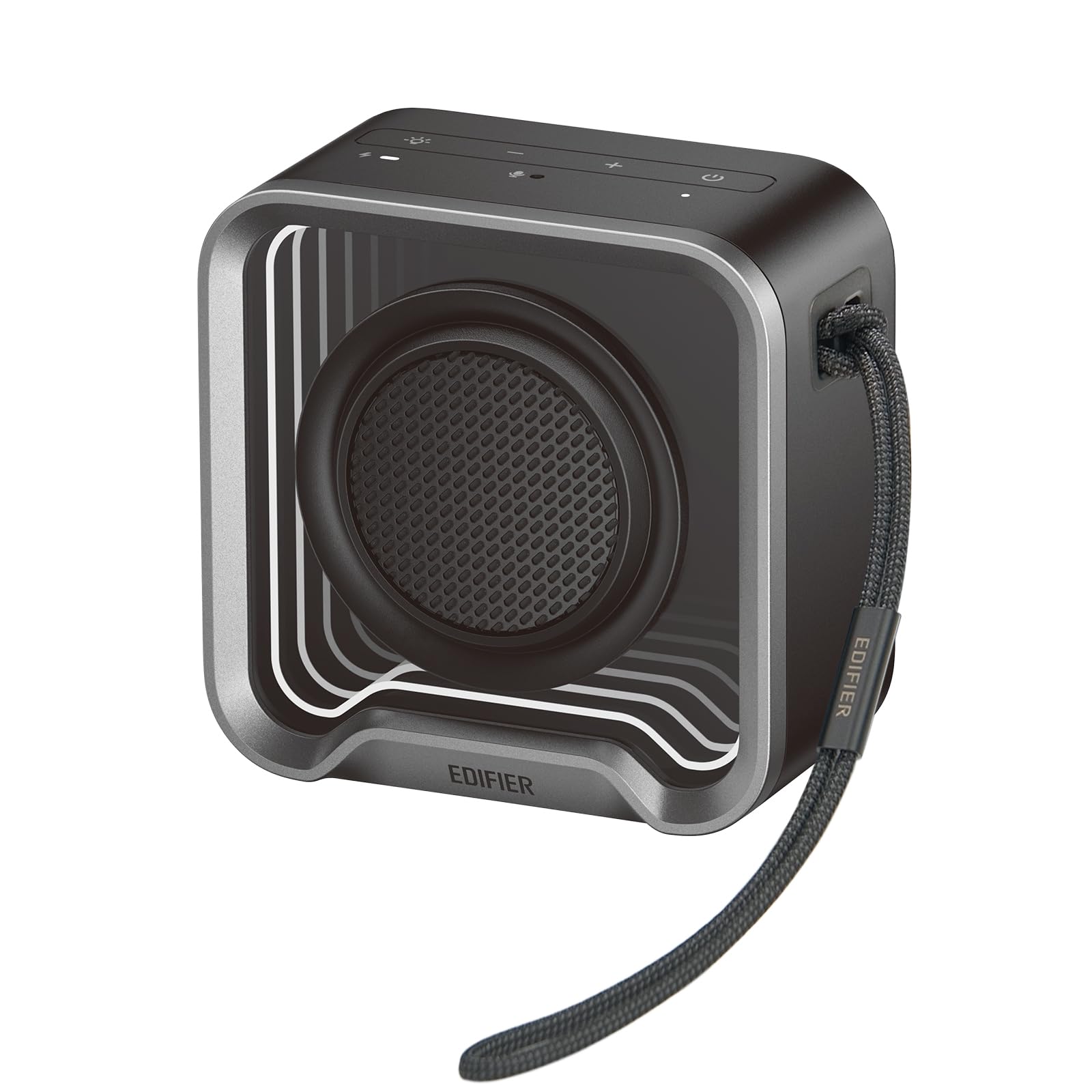 EDIFIER QS20 Bluetoothスピーカー 小型 ポータブルスピーカー 6W IP67防水 ワイヤレス ステレオペアリング対応 マルチポイント接続 RGBライト付き 最大12時間再生 マイク内蔵 アプリ対応 アウトドア お風呂 ブラック