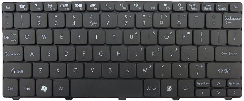 New Laptop Replacement Keyboard for Acer Aspire One 521 522 532H AO532H AO521 AO522 AO533 533 D255 D255E D260 NAV50 series US Layout NSK-AS01D 9Z.N3K82.01D KB.I100A.086 Black 532H