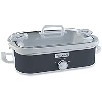 Crock-Pot 3.5 Quart Casserole Manual Slow Cooker, Charcoal