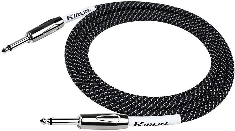 Kirlin IWC201PNBK-20FT Fabric Straight Instrument Cable Guitar Lead, Black, 20 ft - Image 3
