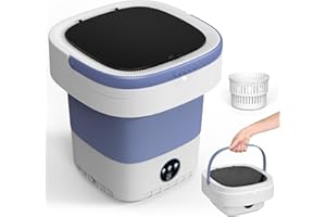 ASTARAMA Portable Washing Machine, 12L Upgraded Mini Washing Machine With Spin Basket, Foldable Washer Cleaning for Underwear, Baby Clothes Socks and Small Items, Small Washer for Apartments, Dorm,RV (Purple)
