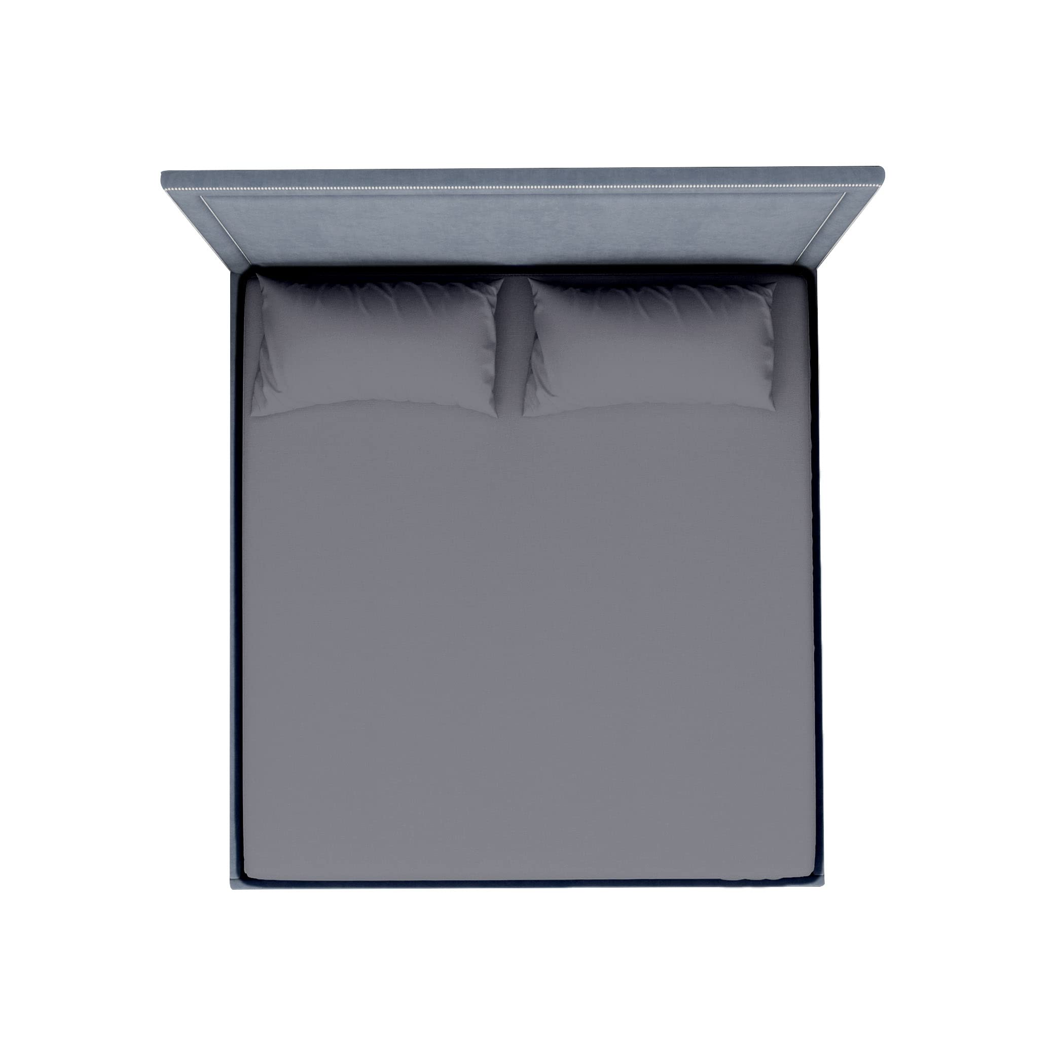 Bedding 3 Piece Bed Sheet Set Extra Deep 25Cm PolyCotton Easy Care Pecale Fitted Sheet (Gray, 4ft)