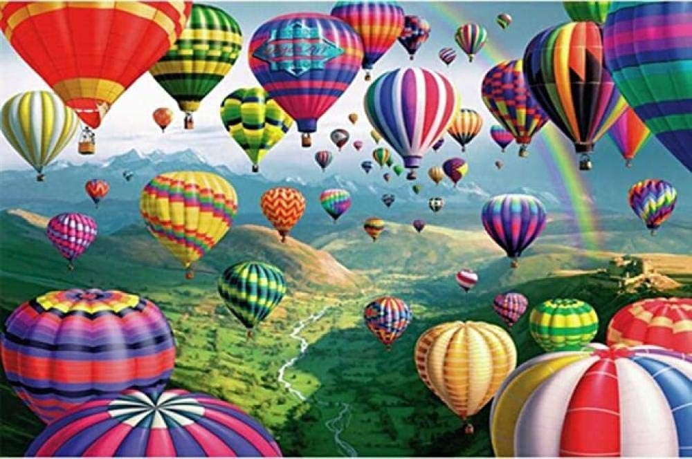 Gtllmm Jigsaw Puzzle Color Hot Air Balloon Adults Kids Wooden Jigsaw Puzzles 3D Classic Brain Puzzle Games Puzzles DIY Collectibles Modern Home Decoration Piece-1000 Piece