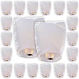Just Artifacts 20 ECO Wire-Free Flying Chinese Sky Lanterns (Set of 20, Wire-free Eclipse, White) - 100% Biodegradable, Environmentally Friendly Lanterns!