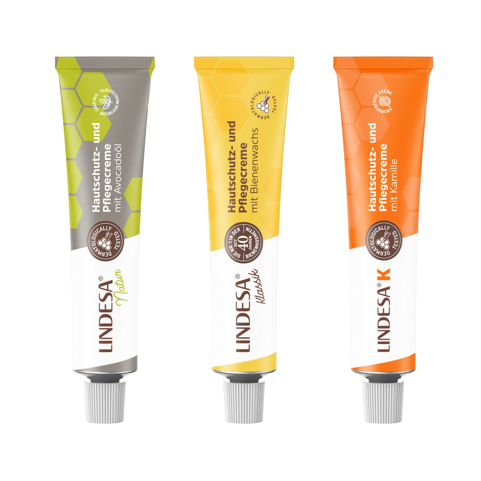 Lindesa Hand Cream Test Package: 1 x Classic, 1 x Natural + 1 x Lindesa K