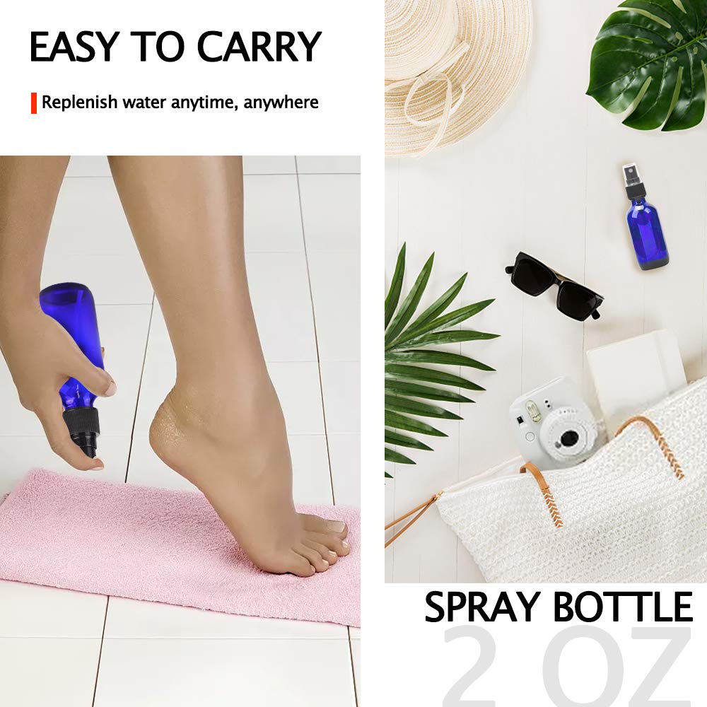 Spray Bottle, Wedama 2oz Fine Mist Glass Spray Bottle, Little Refillable Liquid Containers for Watering Flowers Cleaning(16 Pack, Blue) : Beauty
