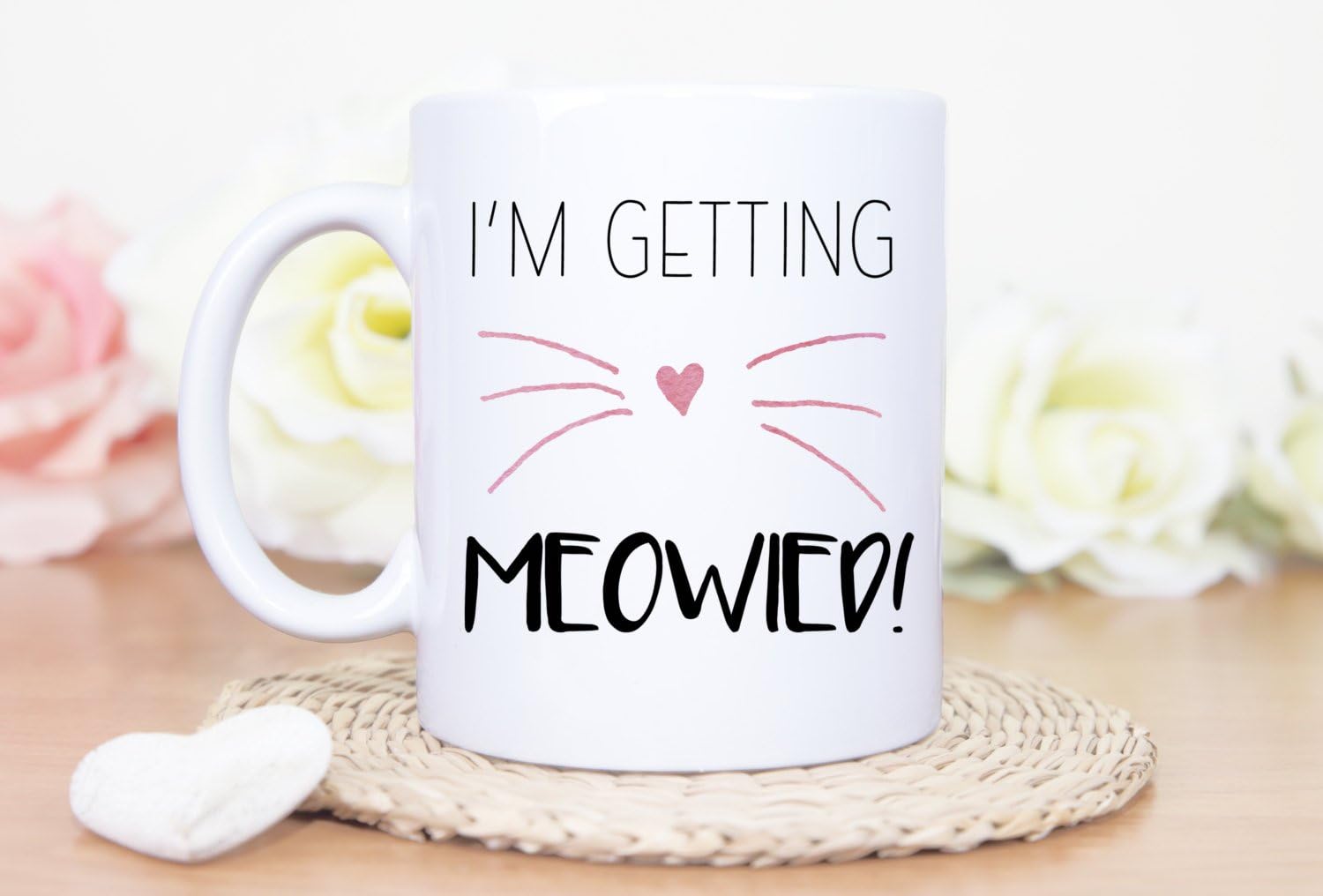 I'm Getting Meowied! Engagement Mug, Pink Lovely Cat Mug.
