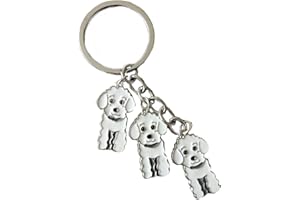 Mummumi Pet Keychain,Three Cute Dogs Pendant Style Lovely Dog keying Bag Charm Metal Pet Key Ring for Birthday Gift