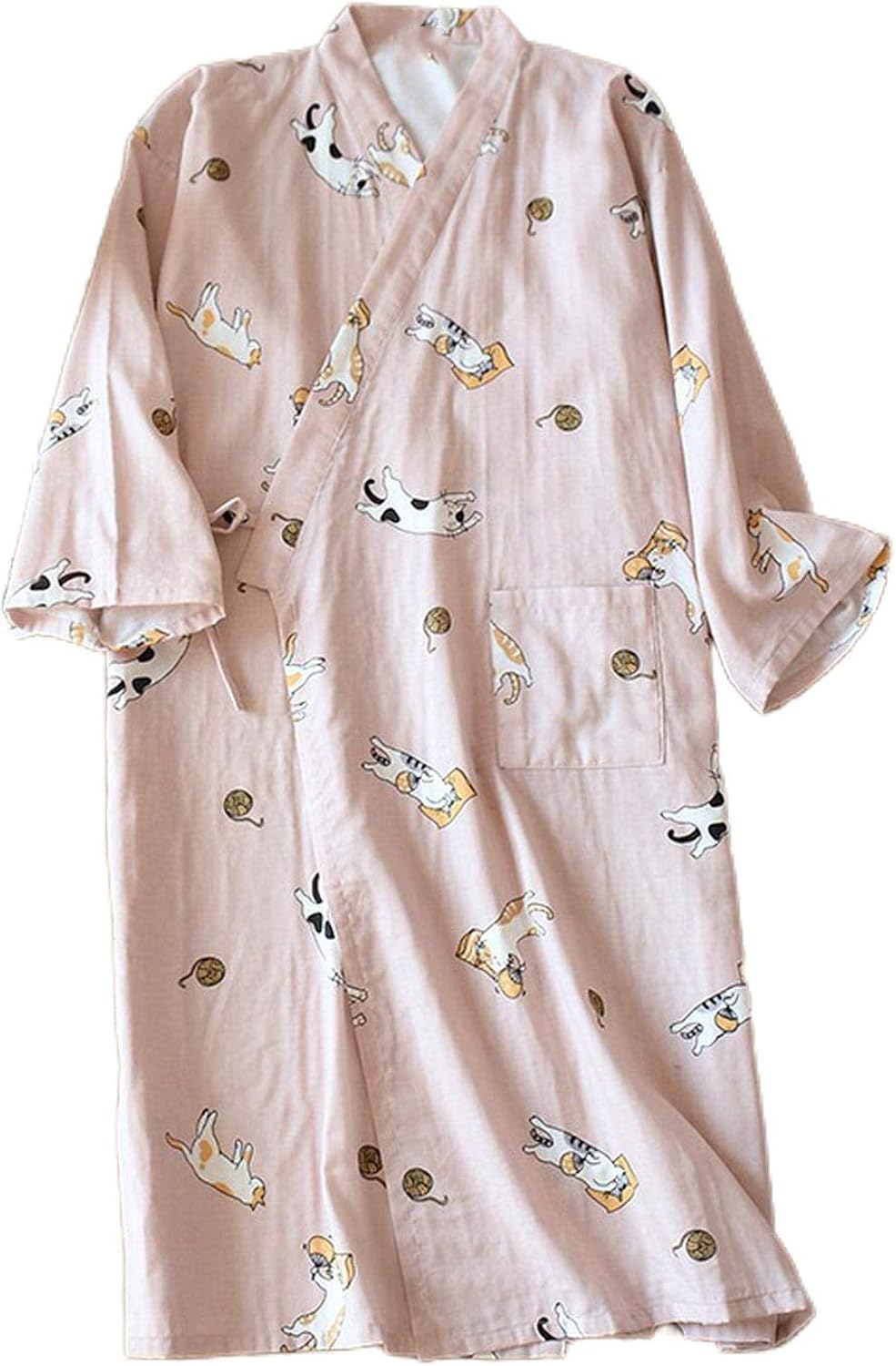 Women Dressing Gowns Kimono Cool Summer Dresses Cotton Slim Casual
