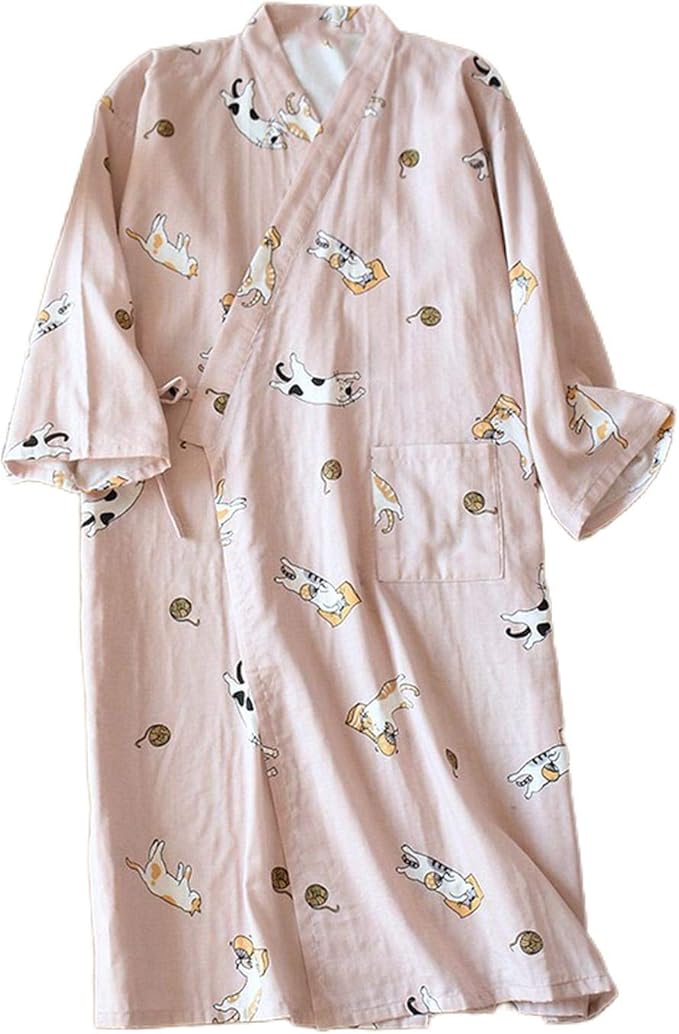 Women Dressing Gowns Kimono Cool Summer Dresses Cotton Slim Casual