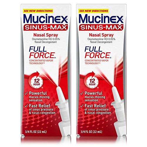 Mucinex Sinus-Max Nasal Spray Clear & Cool, 0.75 oz Packaging May Vary (Pack of 2)