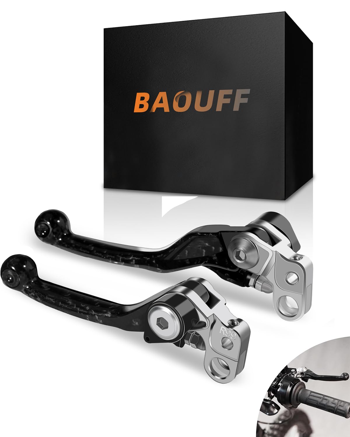 Photo 1 of BAOUFF Real Carbon Fiber Brake Levers for Surron Light Bee,Foldable Brake Handle Lever for Dirt Bike Surron Light Bee X and S