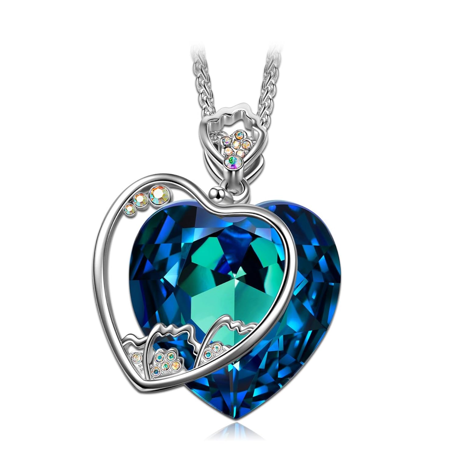 J NINA Clavel Flor Collar Mujer Del Colgante Del Diseño Del Corazón