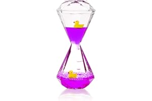 YUE ACTION YUE Motion Liquid Motion Bubbler Floating Sea Creatures, Diamond Shaped Liquid Timer for Fidget Toy,Autism Toys, Children Activity, Calming Relaxing and Home Ornament (Purple Liquid with Duck Toys)