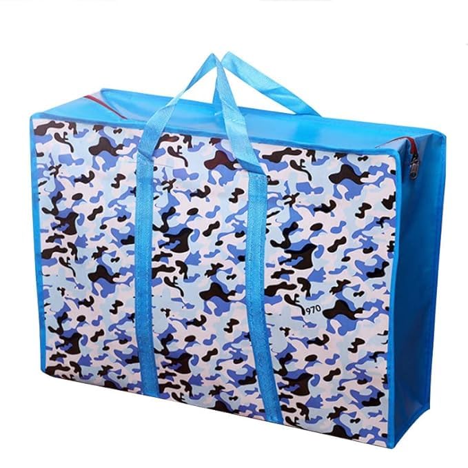 Prime DIY Premium Reusable Shopping Bag, Eco-Friendly Bag for Stylish and Sustainable Retail Therapy, Laundry, Reusable Store, Cloth, Waterproof, Handles and Zipper Bags(blue camouflage)