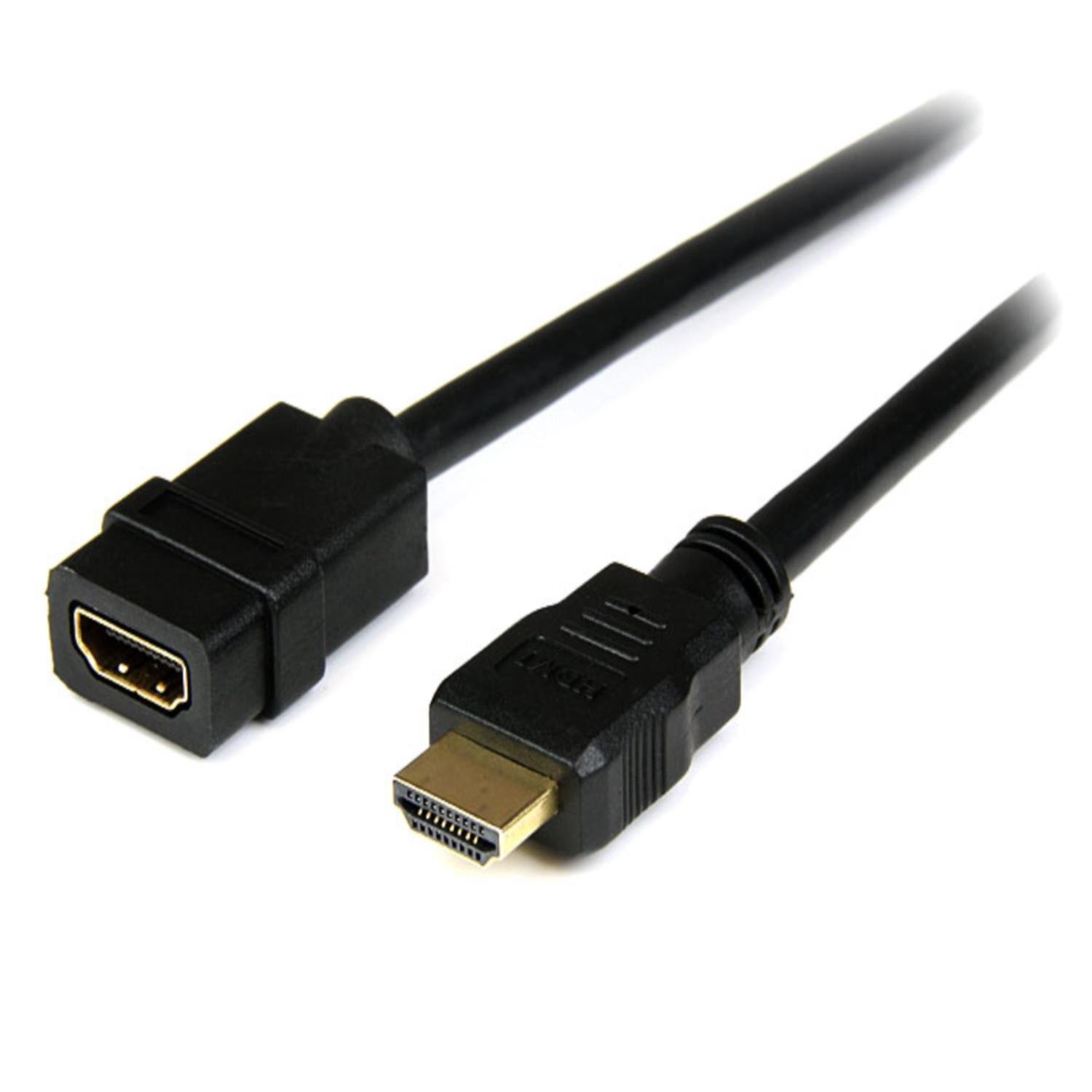 StarTech.com 2m (6ft) HDMI Extension Cable - HDMI Male to Female Cable - 4K HDMI Cable Extender - 4K 30Hz UHD HDMI Cable with Ethernet M/F - High Speed HDMI 1.4 Cable - HDMI Cord Extender (HDEXT2M)