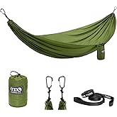 ENO TravelNest Hammock & Straps Combo - Portable Hiking and Camping Hammock with Straps Included - Travel Hammock for Camping, Hiking, Backpacking, a Festival, or The Beach - Moss