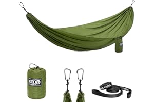 ENO TravelNest Hammock & Straps Combo - Portable Hiking and Camping Hammock with Straps Included - Travel Hammock for Camping, Hiking, Backpacking, a Festival, or The Beach - Moss