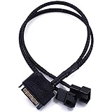 2 Pack SATA to 2 x 2-Pin PC Case Fan Power Adapter Cable Support 3 Pin / 4 Pin, Dual 2Pin to 15 Pin SATA Computer Cooler Cool