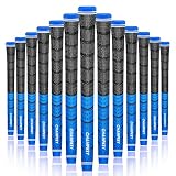 Champkey Multi Compound Golf Grips Set of 13 (5 Oz Solvent,Hook Blade,15 Tapes & Vise Clamp Available)-Choose Between 13 Grips & All Repair Kits and 13 Grips & 15 Tapes (Blue&Black, Standard Szie)