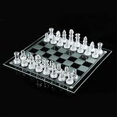 10-Inch Glass Chess Set for Adults: Classic Board Game and Home Decor | Clear Glass Playing Surface Classic Strategy Game Two Player Tabletop Game Gift for Chess Lovers Display Ready Design