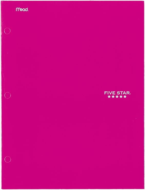 Five Star 2Pocket Folder, Folders with Pockets, Berry