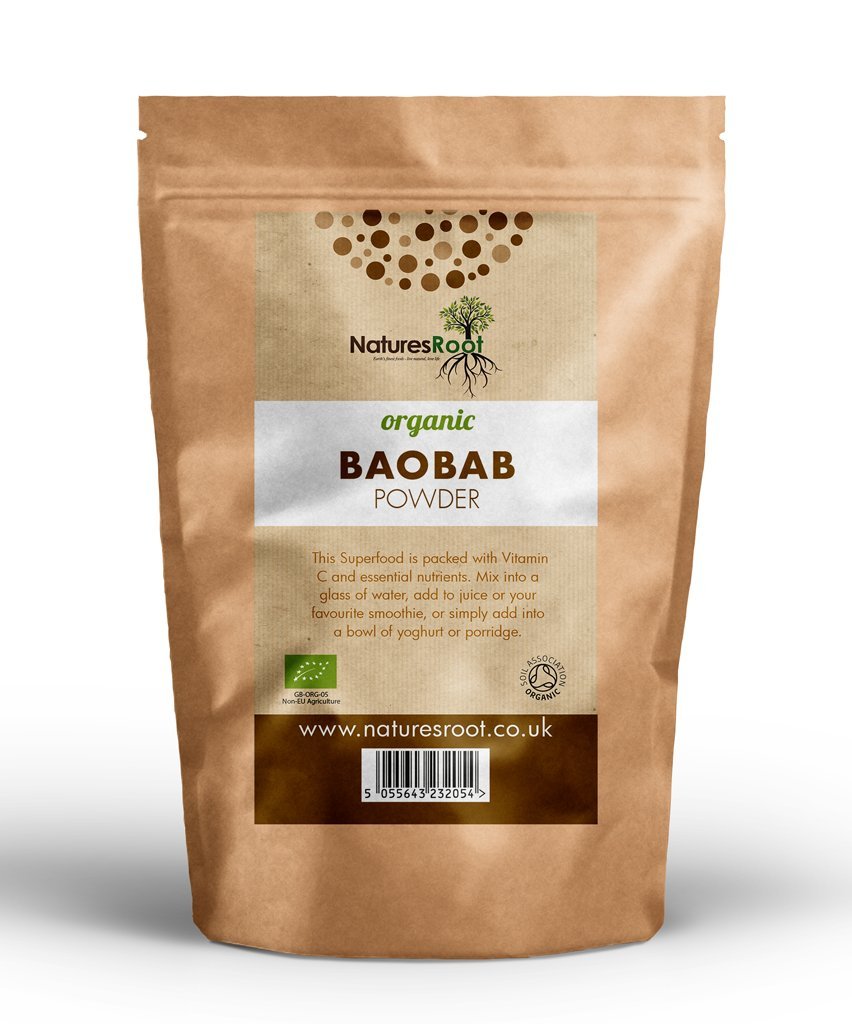 Organic Raw Baobab Powder 500g by Natures Root - SUPERFOOD | SUPERFRUIT | Vegan | Natural Vitamin C