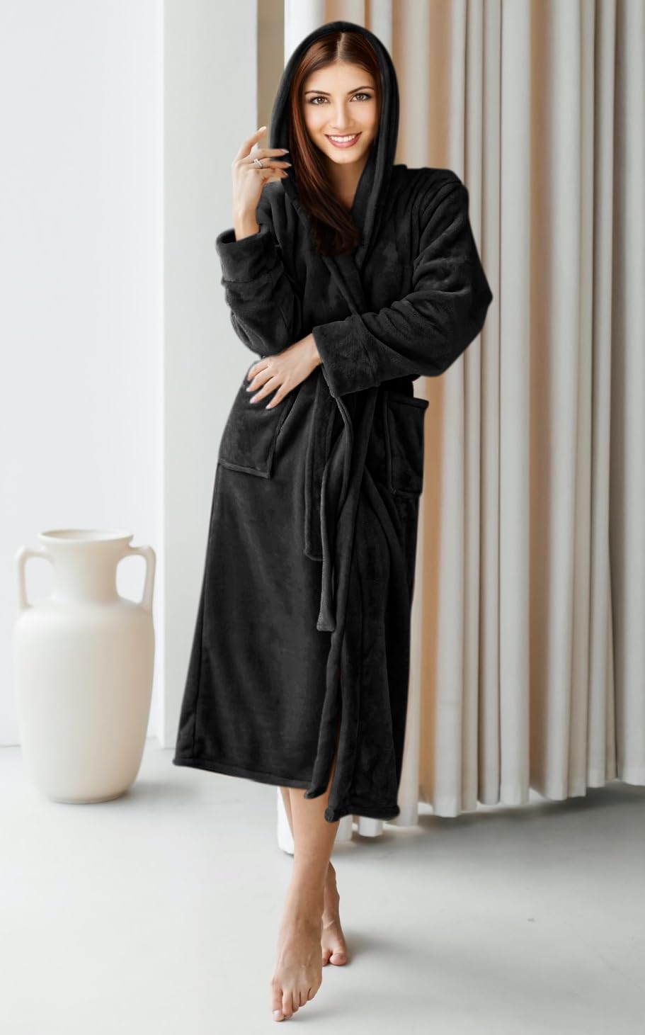 Fleece Hooded Bathrobe