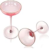 SERdeerCH pink champagne martini glasses 5 OZ Champagne Coupe Glasses Classic Cocktail Glassware Gilded Dessert Cup Creative Unique Set of 2